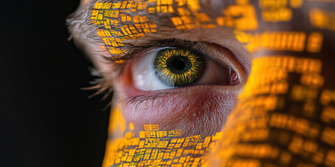 Human Eye with Digital Overlay