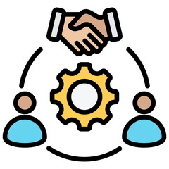Cooperation Outline Color Icon