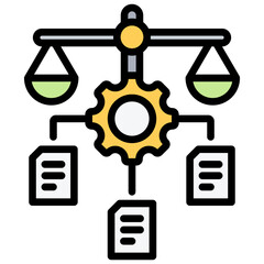 Legal Framework Outline Color Icon