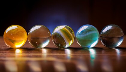 다채로운 색을 가진 구슬들이 줄지어 놓인 모습