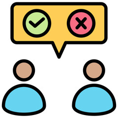 Joint Decision Making Outline Color Icon