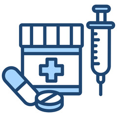 Fototapeta premium Pharmacodynamic Blue Icon