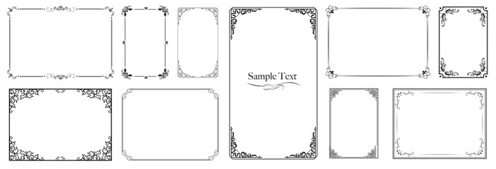 Set of Decorative vintage frames and borders. Elegant frames collection for design..eps