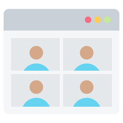 Virtual Meeting Flat Icon