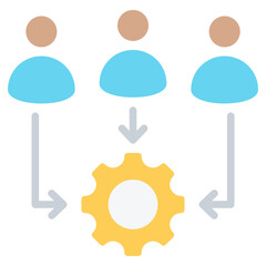 Distributed Team Flat Icon