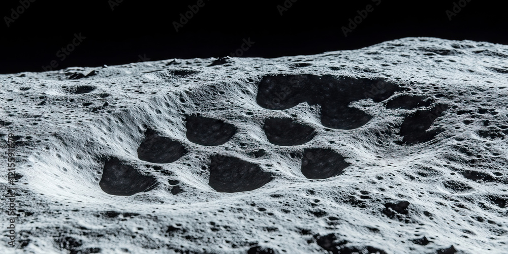Poster lunar surface with multiple small craters