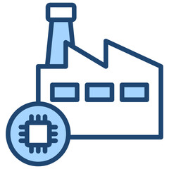 Smart Manufacturing Blue Icon