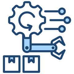 Manufacturing Execution System Blue Icon