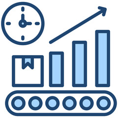 Lean Manufacturing Blue Icon