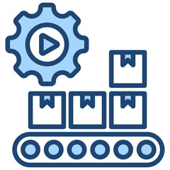 Industrial Automation Blue Icon