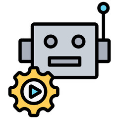 Robotic Process Automation Outline Color Icon