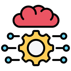 Smart Asset Management Outline Color Icon