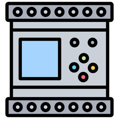 Programmable Logic Controller Outline Color Icon