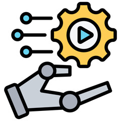 Automation Technology Outline Color Icon