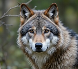 Obraz premium gray wolf portrait