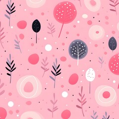 cute pattern with pink pastel colours for a background,generation AI 