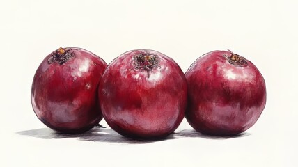 Fototapeta premium Fresh, vibrant red onions arranged neatly on a clean white background, perfect for culinary and health-related marketing.