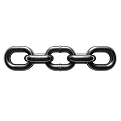 Obraz premium Close-Up of a Strong Metallic Chain Link Design Isolated on transparent background