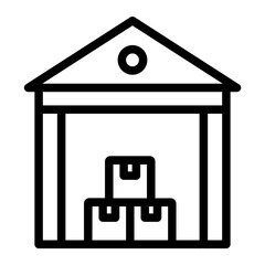 warehouse Line Icon