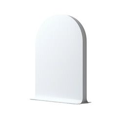 Minimalist Blank Sign with Curved Top Design Isolated on transparent background