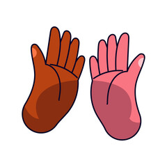 red and yellow foot prints