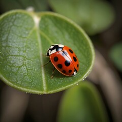 Obraz premium ladybug on leaf