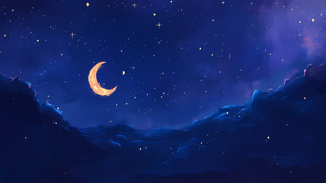 moonlit night sky moon