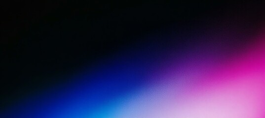 Fototapeta premium Abstract grainy blue purple color gradient wave black background glowing light dark backdrop