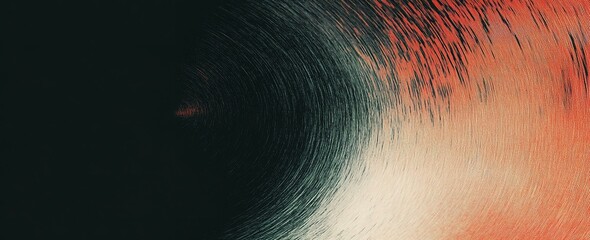 Abstract grainy background dark dynamic banner backdrop orange white black glowing color gradient circle noise texture poster header wallpaper cover design