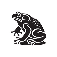 Fototapeta premium Black Color Toad silhouette design Vector Illustration, Solid White Background (5).eps