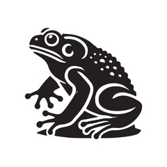 Black Color Toad silhouette design Vector Illustration, Solid White Background (10).eps