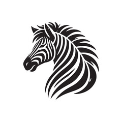 Black Color Zebra silhouette design Vector Illustration, Solid White Background (3).eps