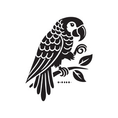 Parrot silhouette design Vector Illustration, Solid White Background (1).eps