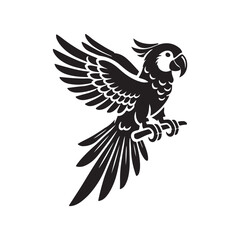 Parrot silhouette design Vector Illustration, Solid White Background (3).eps