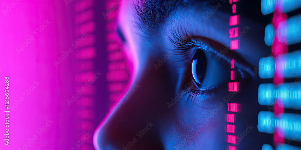 Poster human eye and numerical data display