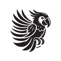 Parrot silhouette design Vector Illustration, Solid White Background (8).eps