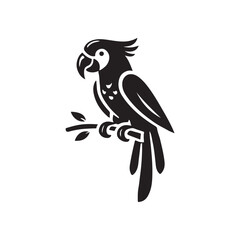 Parrot silhouette design Vector Illustration, Solid White Background (11).eps