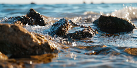 Rocks and Water at Shoreline