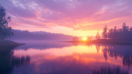 Obraz premium Serene Sunrise Symphony