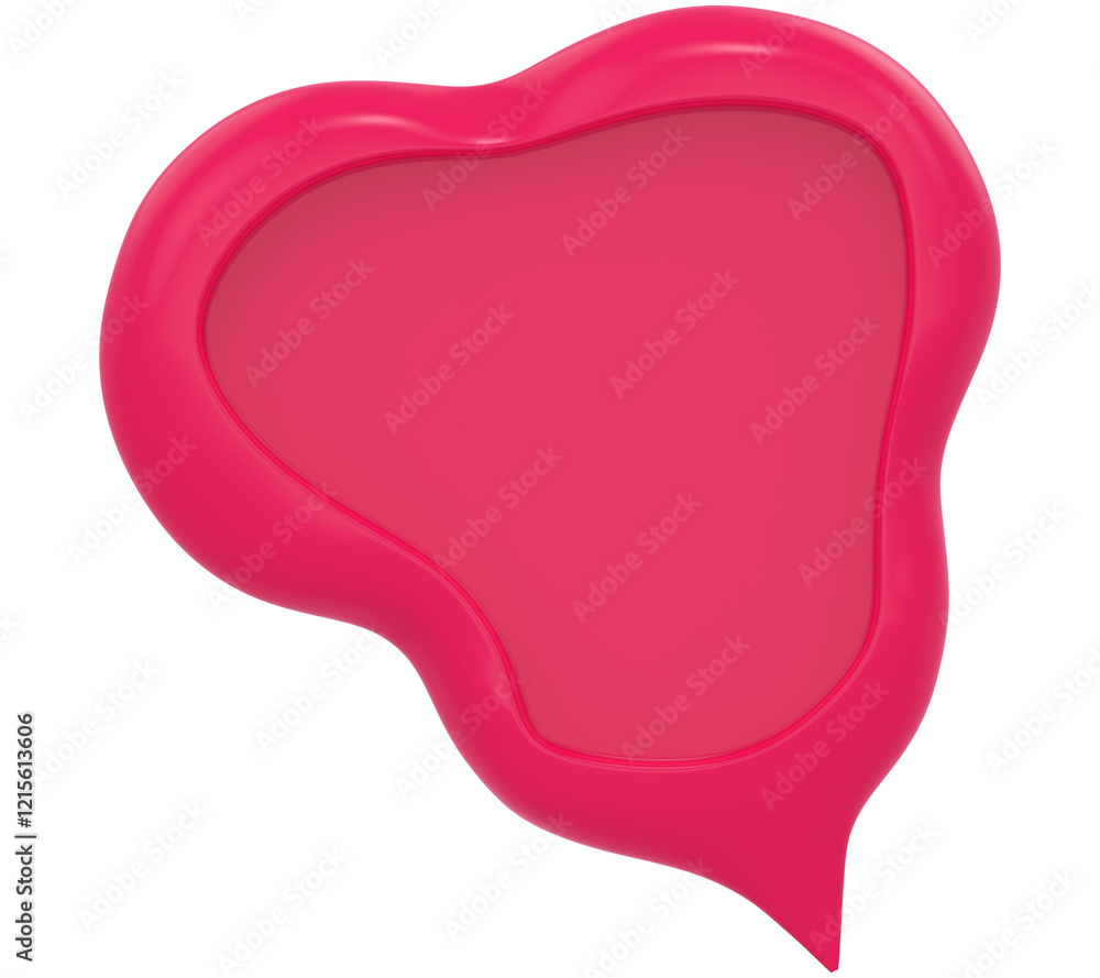 Poster 3d cloud heart shape chat social media notification red empty cloud heart shape icon isolated transp