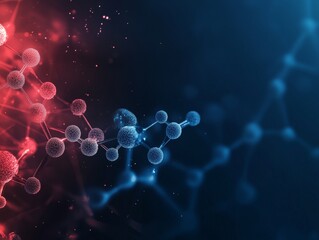 Obraz premium Abstract Science atoms and molecules. View of Human Genome Structure on Dark Background