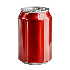 Bright Red Soda Can with Silver Lid Isolated on transparent background