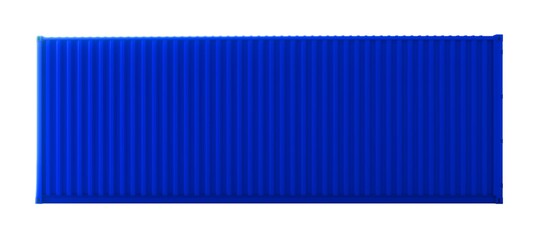 Blue stripe steel metal sheet for cargo container line industry wall texture pattern. Vertical lines. Aluminum fence. Corrugated metal profiled panel.  Warehouse metal wall texture. Wall panels.