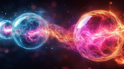 Energetic Flow Between Illuminated Spheres in Cosmic Space