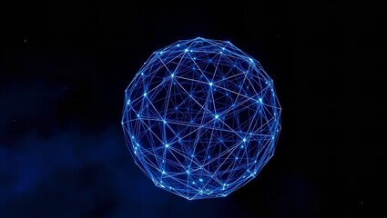 Abstract Digital Sphere Network Blue Glowing Lines Elegant Modern Technology Background Futuristic Design Global Connection Illustration Science      