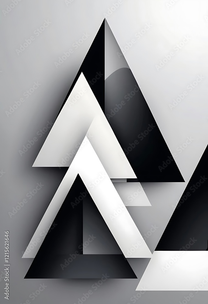 Poster abstract grayscale triangle pattern design artwork