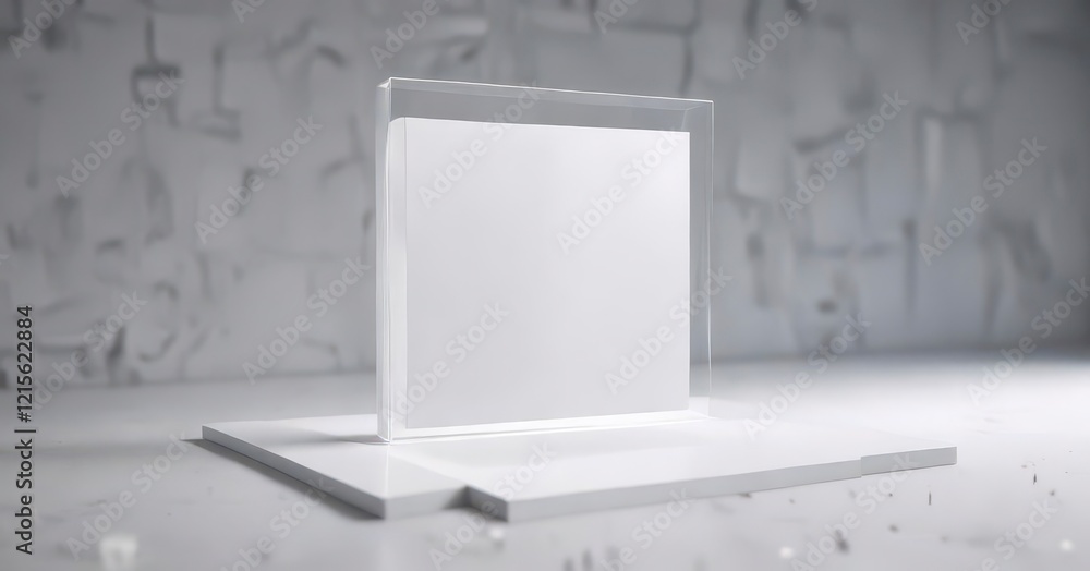 Poster futuristic computer interface with abstract white square shape, innovation, computer, tech