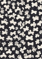 Dog bone vector dog paw doodle pattern for wallpaper,  pet lover gift,  dog paw doodle,  pet design