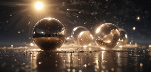 Ethereal glow in a sea of sparkling dust and shimmering orbs ,  Sparkle,  Dust,  Orbs