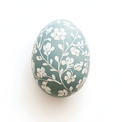 Fototapeta premium Decorative Easter egg with a delicate floral design. Perfect for spring celebrations and festive decorations.